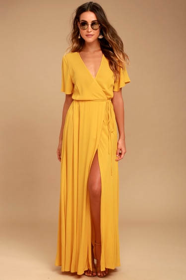 yellow dresses to wear to a wedding, yellow dress, yellow wedding guest dress, wedding guest dress yellow, yellow dress event, formal yellow dress, yellow dress outfit, yellow dress aesthetic, yellow dress outfit classy, wedding guest dress summer, wedding guest dress spring, satin dress, satin dress outfit, wrap dress, wrap dress outfit, yellow wrap dress, maxi dress, maxi dress outfit 