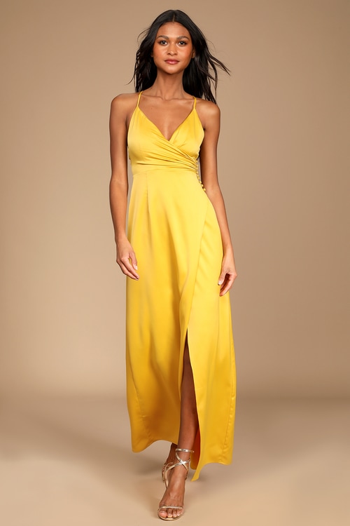 yellow dresses to wear to a wedding, yellow dress, yellow wedding guest dress, wedding guest dress yellow, yellow dress event, formal yellow dress, yellow dress outfit, yellow dress aesthetic, yellow dress outfit classy, wedding guest dress summer, wedding guest dress spring, satin dress, satin dress outfit, yellow dress outfit long, satin dress, satin dress outfit