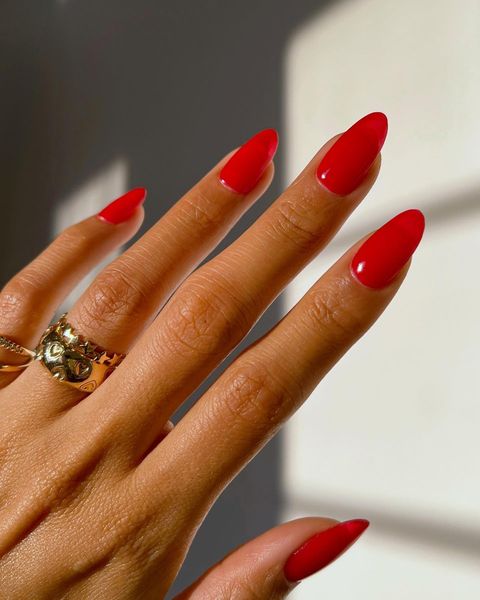 red nails, red nails acrylic, red nails ideas, red nails designs, red nails aesthetic, red nail art, red nail art designs, red nail designs, jelly nails, gel nails, red nails almond