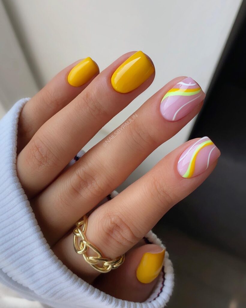 Nail Designs Yellow and White, white nails, yellow nails, white and yellow nails, yellow and white nails, white and yellow nails ideas, white and yellow nails acrylic, white and yellow nails design, yellow and white nails acrylic, yellow and white nails designs, swirl nails