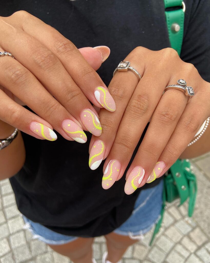 Nail Designs Yellow and White, white nails, yellow nails, white and yellow nails, yellow and white nails, white and yellow nails ideas, white and yellow nails acrylic, white and yellow nails design, yellow and white nails acrylic, yellow and white nails designs, swirl nails