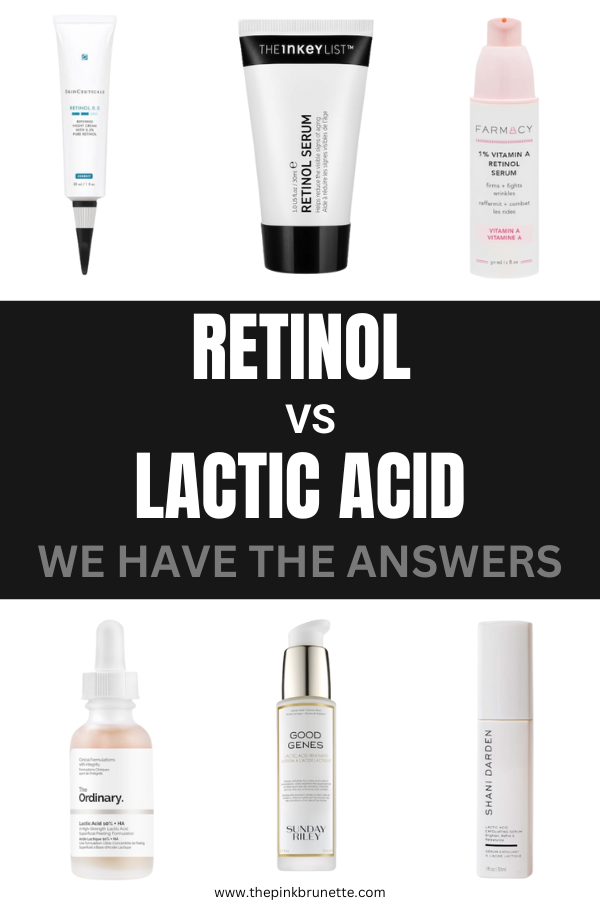 lactic acid vs retinol, lactic acid, retinol