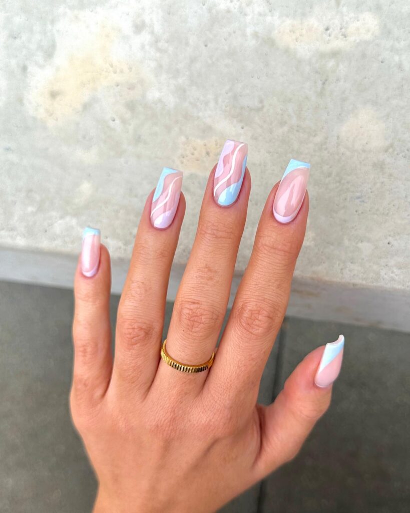 pastel nails, pastel nails designs, pastel nails designs spring, pastel nails acrylic, pastel nail art, pastel nail ideas, pastel nail designs, spring nails, pastel nail colors, pastel nails square, swirl nails, blue and purple nails