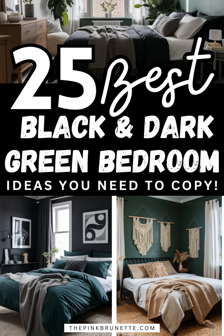 25 Amazing Black and Dark Green Bedroom Ideas You Must Copy - The Pink Brunette